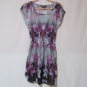 Express Cold Shoulder Sleeveless Floral Dress XS